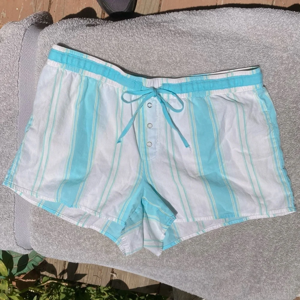 Gap Shorts Cotton Lightweight Turquoise White Extra Small - Picture 9 of 15